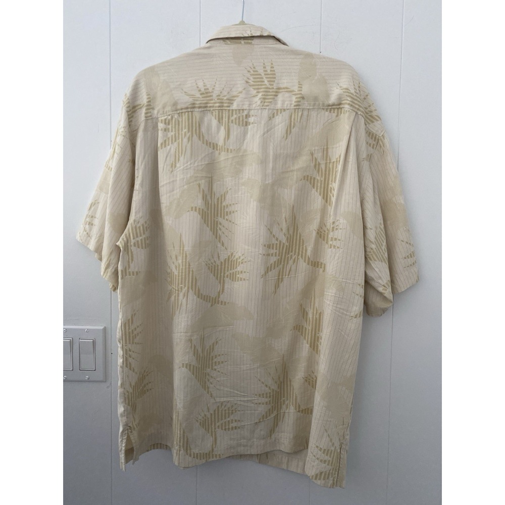 VTG Tommy Bahama Short Sleeve Silk Shirt Mens‎ XL Ivory Tropical - Picture 3 of 5